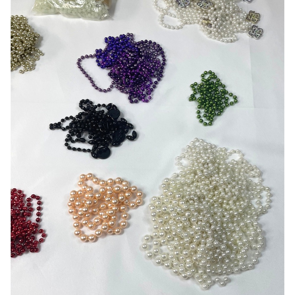 Bulk lot of 11 strands pearl beads, crown charm, jewelry making craft supplies - Picture 2 of 5